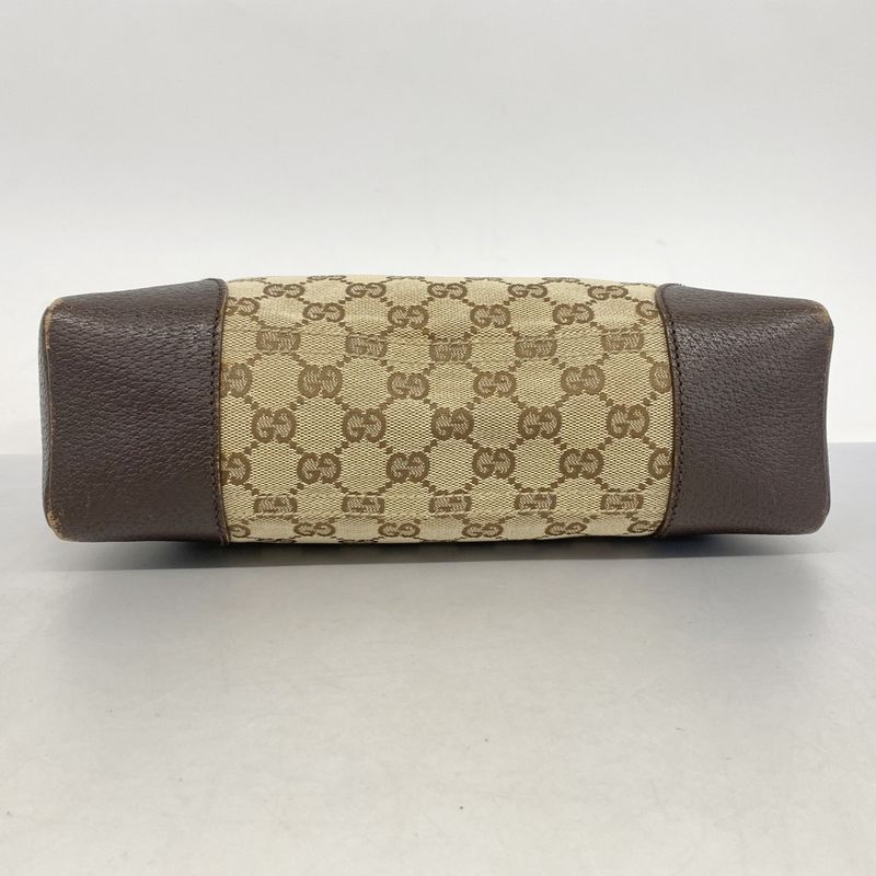 Gucci Shoulder Bag GG Canvas 114273 Canvas Beige Silver Hardware Women