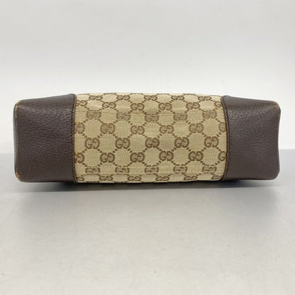 Gucci Shoulder Bag GG Canvas 114273 Canvas Beige Silver Hardware Women