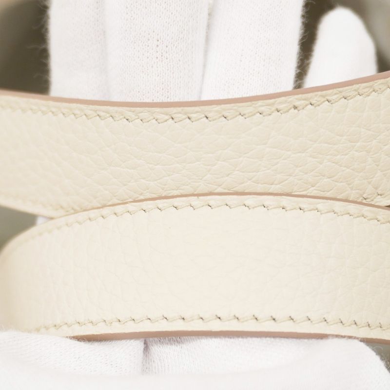 Hermes Handbag Picotin Lock PM Taurillon Clemence Beton Silver Hardware Marked