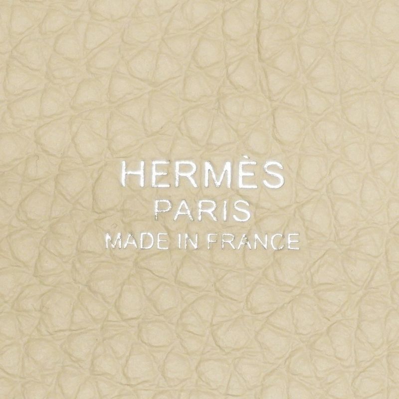 Hermes Handbag Picotin Lock PM Taurillon Clemence Beton Silver Hardware Marked