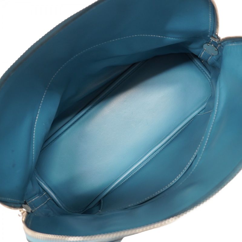 Hermes Handbag Bolide 31 Taurillon Clemence Blue Jean Silver Hardware □J