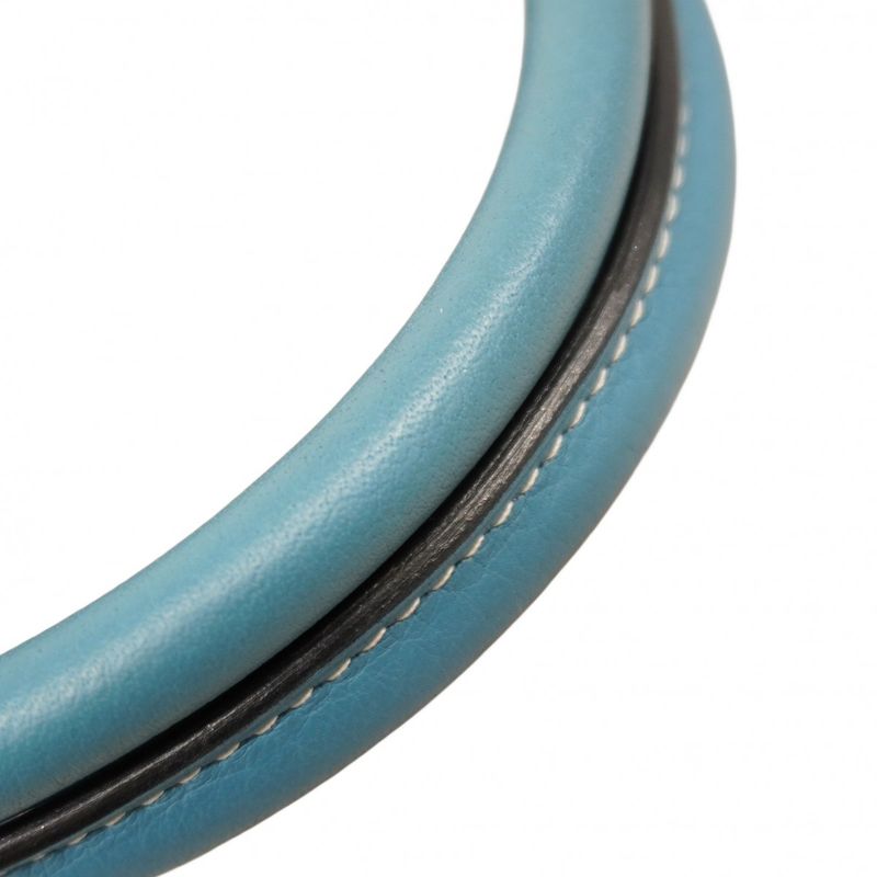 Hermes Handbag Bolide 31 Taurillon Clemence Blue Jean Silver Hardware □J