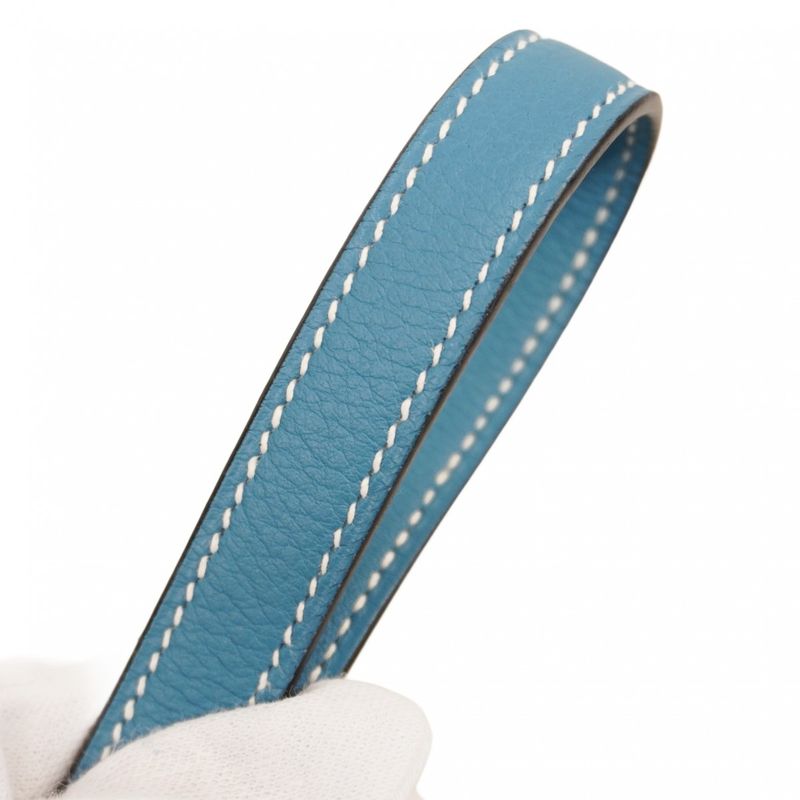 Hermes Handbag Bolide 31 Taurillon Clemence Blue Jean Silver Hardware □J