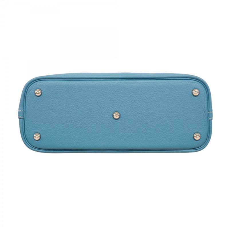 Hermes Handbag Bolide 31 Taurillon Clemence Blue Jean Silver Hardware □J