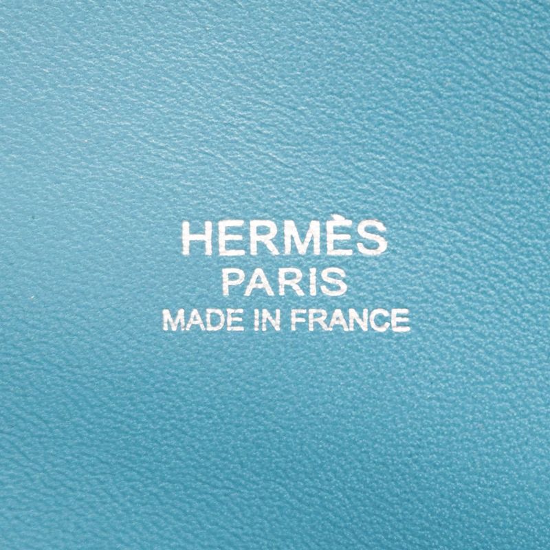 Hermes Handbag Bolide 31 Taurillon Clemence Blue Jean Silver Hardware □J