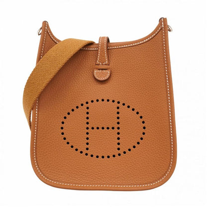 Hermes Shoulder Bag Evelyn TPM Taurillon Clemence Gold Silver Hardware W