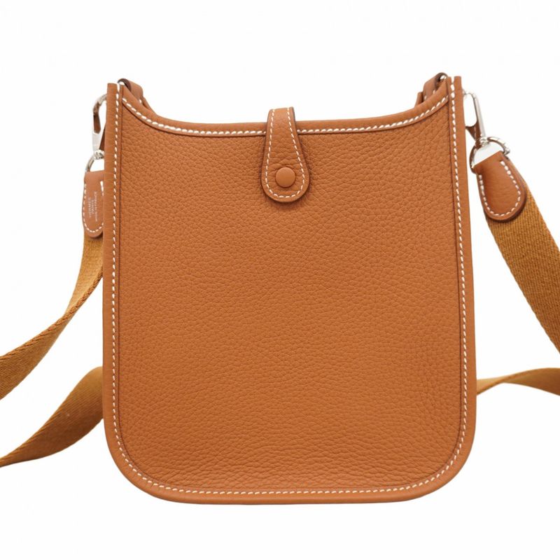 Hermes Shoulder Bag Evelyn TPM Taurillon Clemence Gold Silver Hardware W