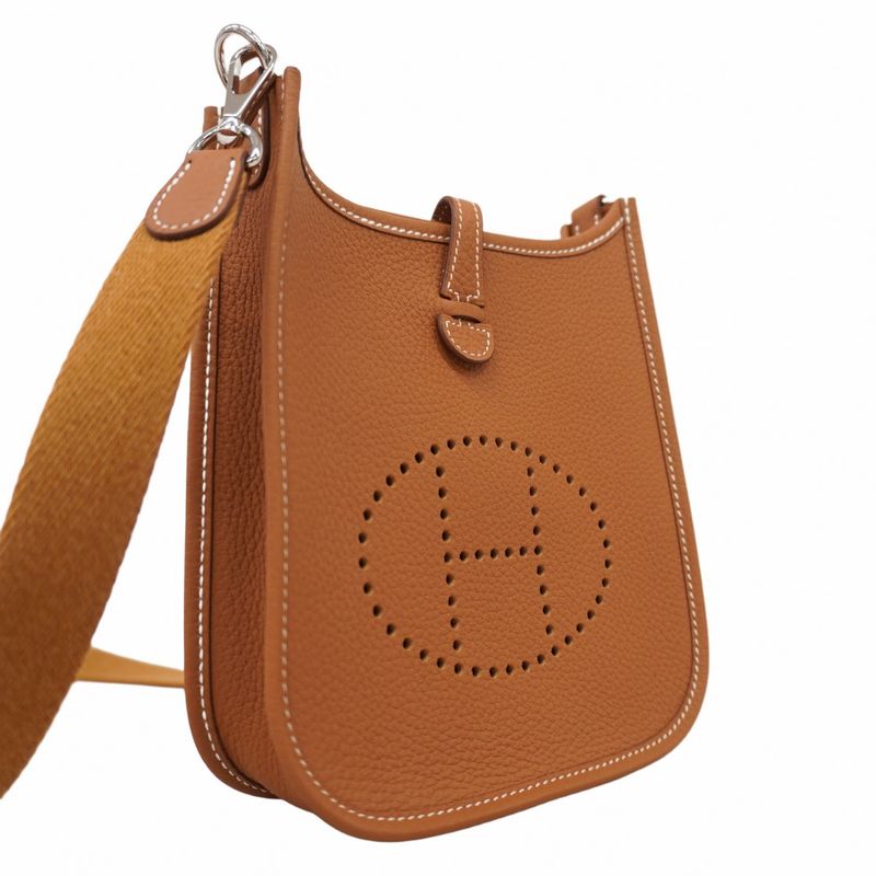 Hermes Shoulder Bag Evelyn TPM Taurillon Clemence Gold Silver Hardware W