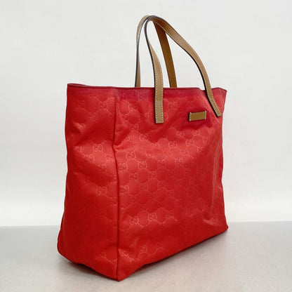 Gucci Tote Bag GG Nylon 282439 Nylon Red Chien Pan Gold Hardware Women's