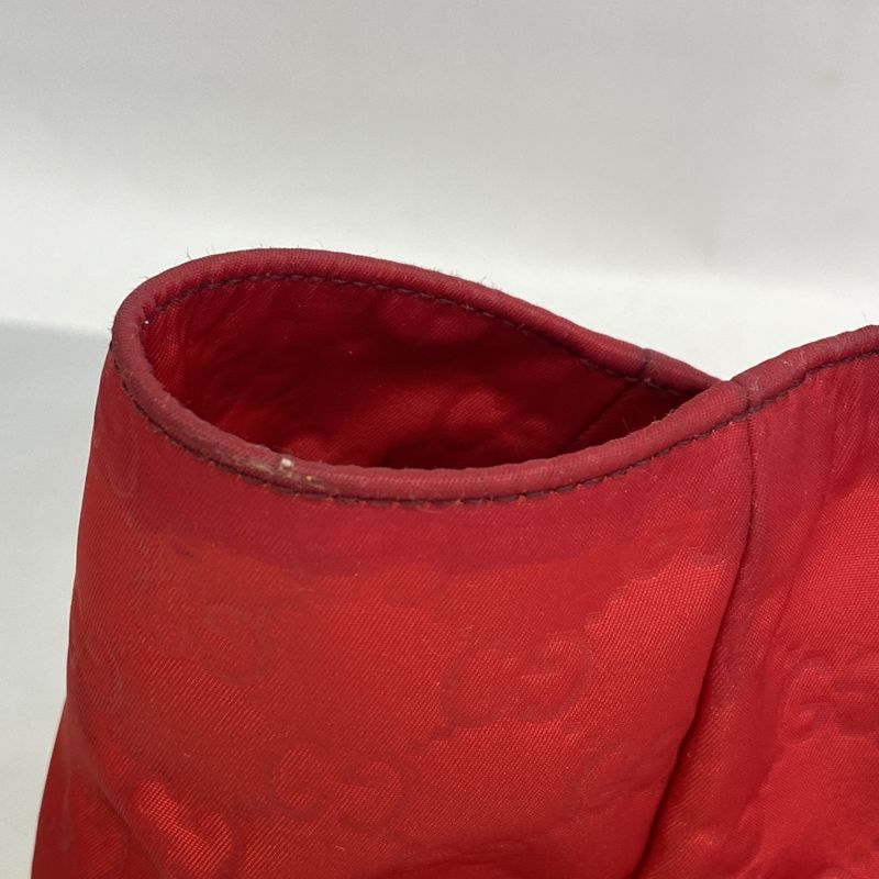 Gucci Tote Bag GG Nylon 282439 Nylon Red Chien Pan Gold Hardware Women's