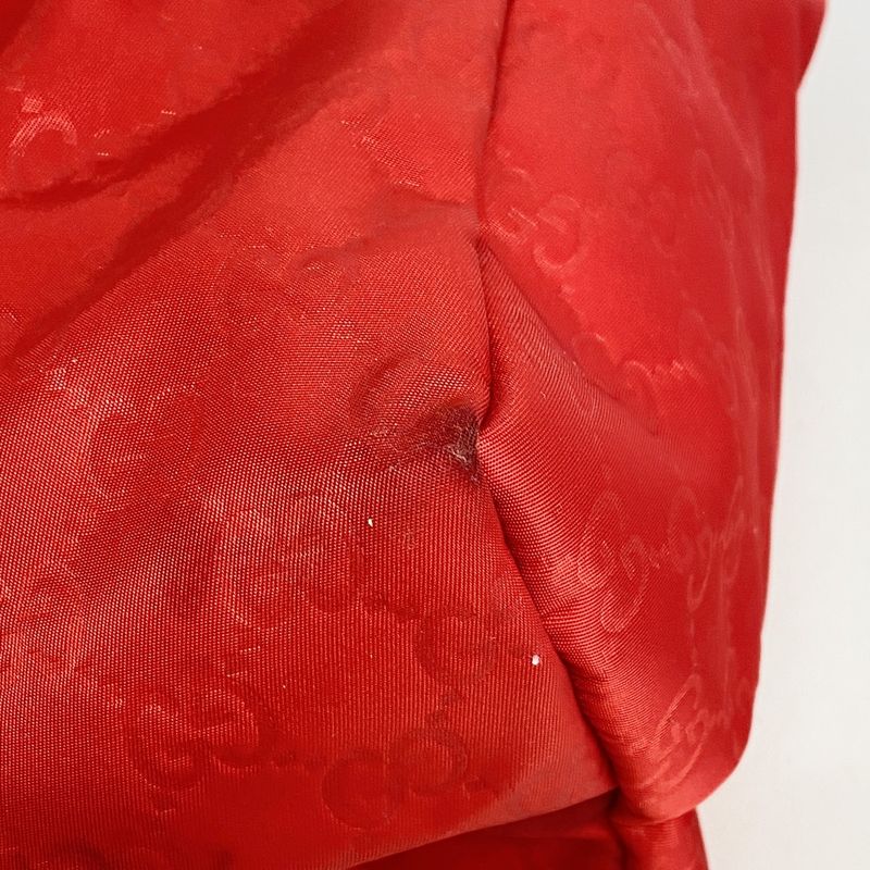 Gucci Tote Bag GG Nylon 282439 Nylon Red Chien Pan Gold Hardware Women's