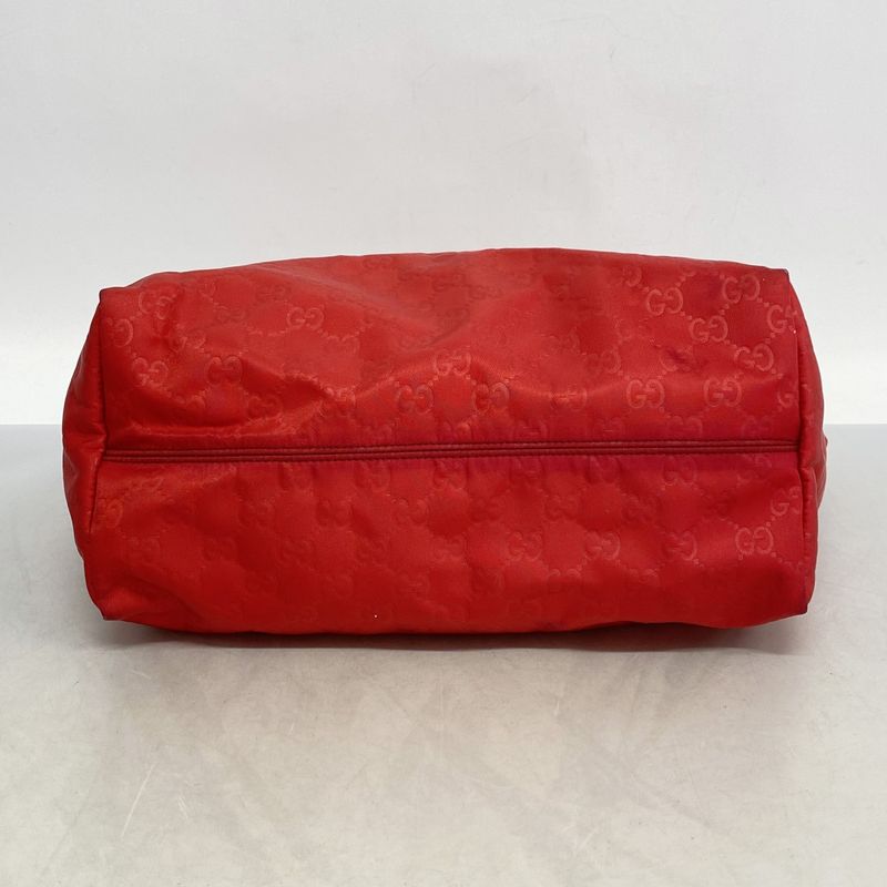Gucci Tote Bag GG Nylon 282439 Nylon Red Chien Pan Gold Hardware Women's