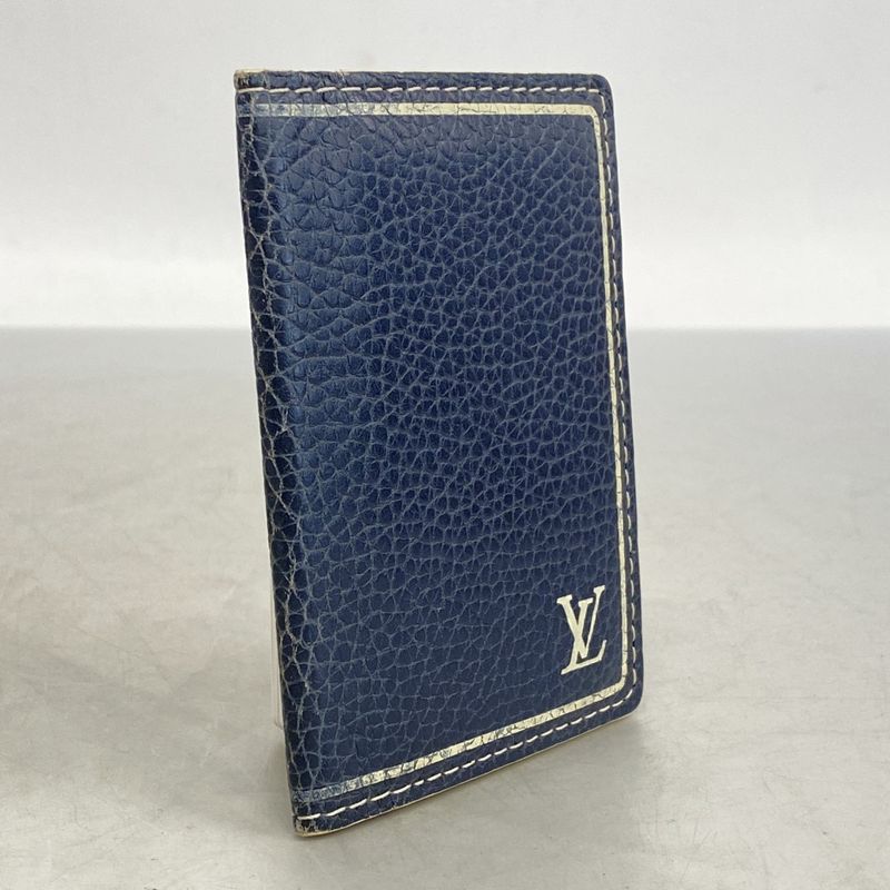 Louis Vuitton Organizer Card Case Organizer De Poche Navy Men's Women's Unisex