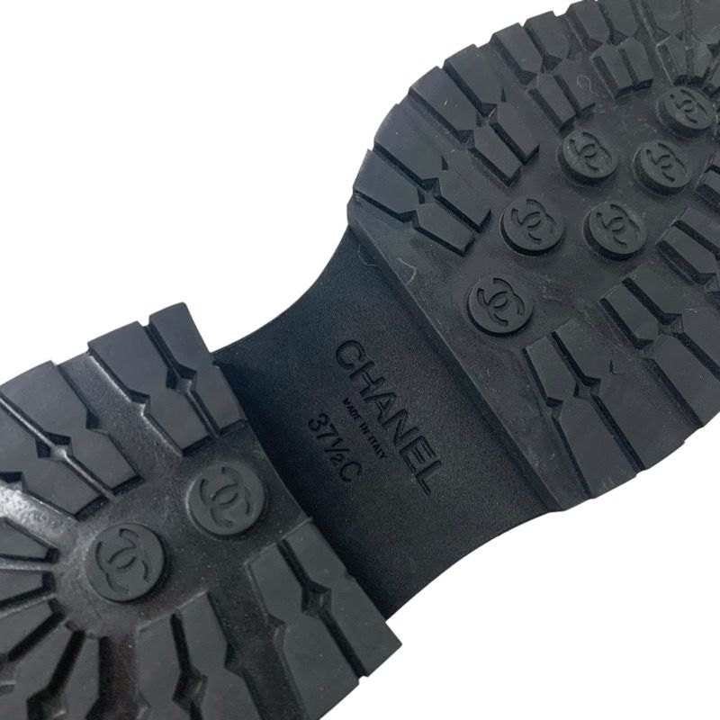 Chanel Boots Short Boots Shoes Patent White Black Here Mark Side Gore