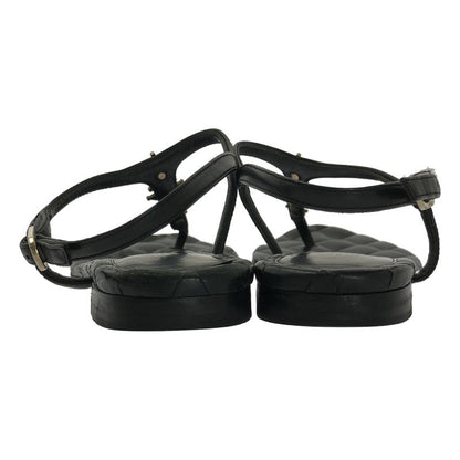 Chanel Paris-dallas Coco Mark Quilted Flat Sandals - Women's - 37C - Black