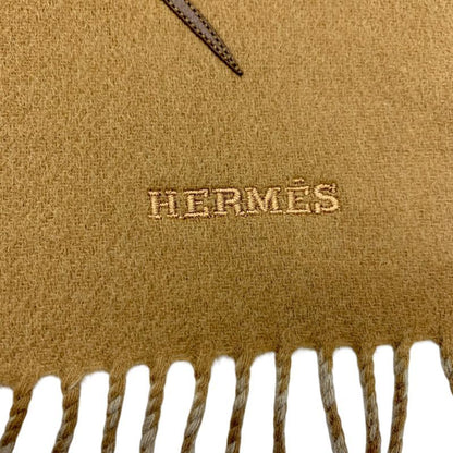 Hermes Cheval Outlet Scarf Cashmere Camel Beige Shawl Logo