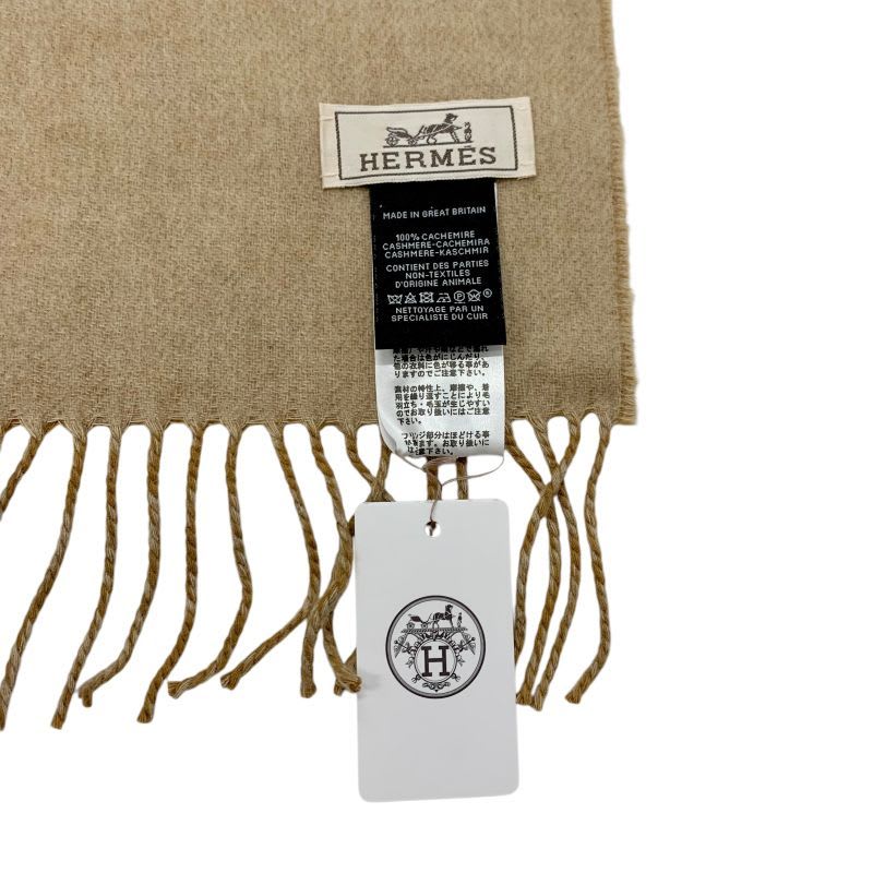 Hermes Cheval Outlet Scarf Cashmere Camel Beige Shawl Logo