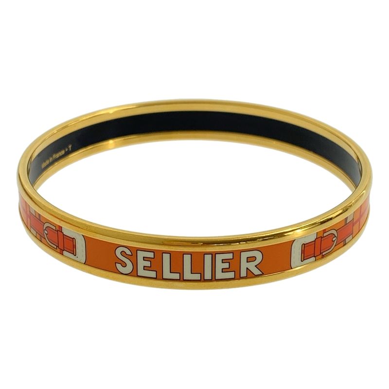 Hermes - Sellier Emile Cloisonne Bangle Accessory - Orange - Women's