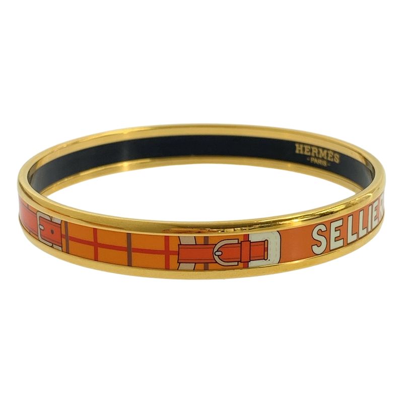 Hermes - Sellier Emile Cloisonne Bangle Accessory - Orange - Women's