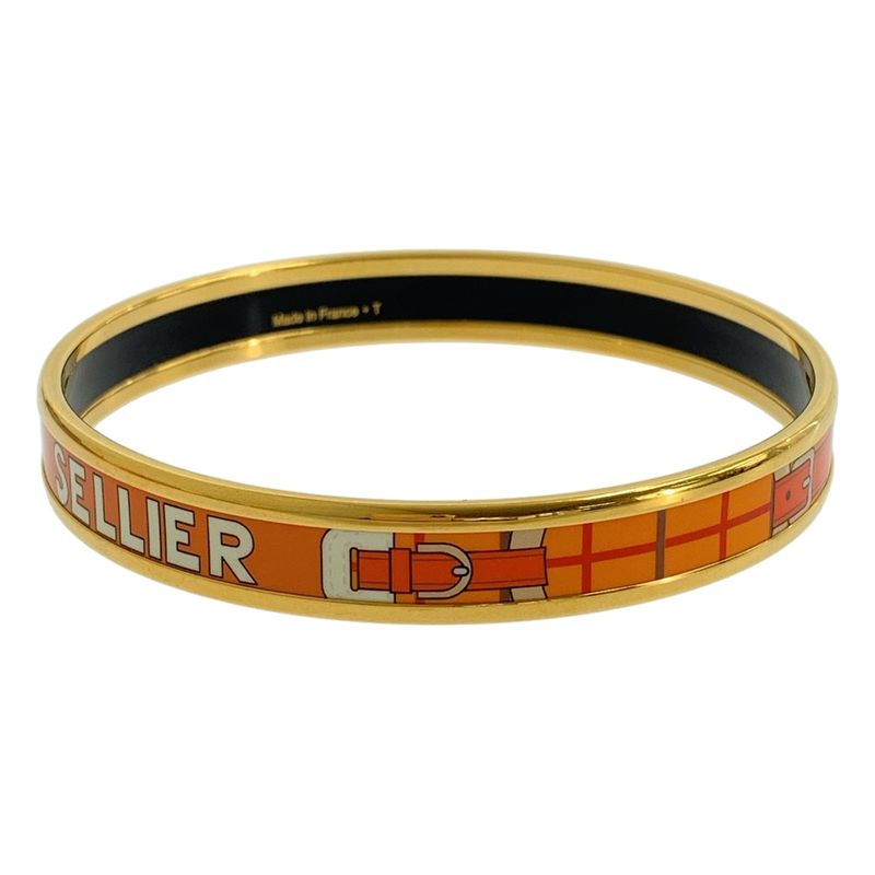 Hermes - Sellier Emile Cloisonne Bangle Accessory - Orange - Women's
