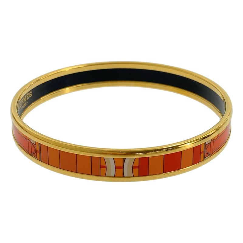 Hermes - Sellier Emile Cloisonne Bangle Accessory - Orange - Women's