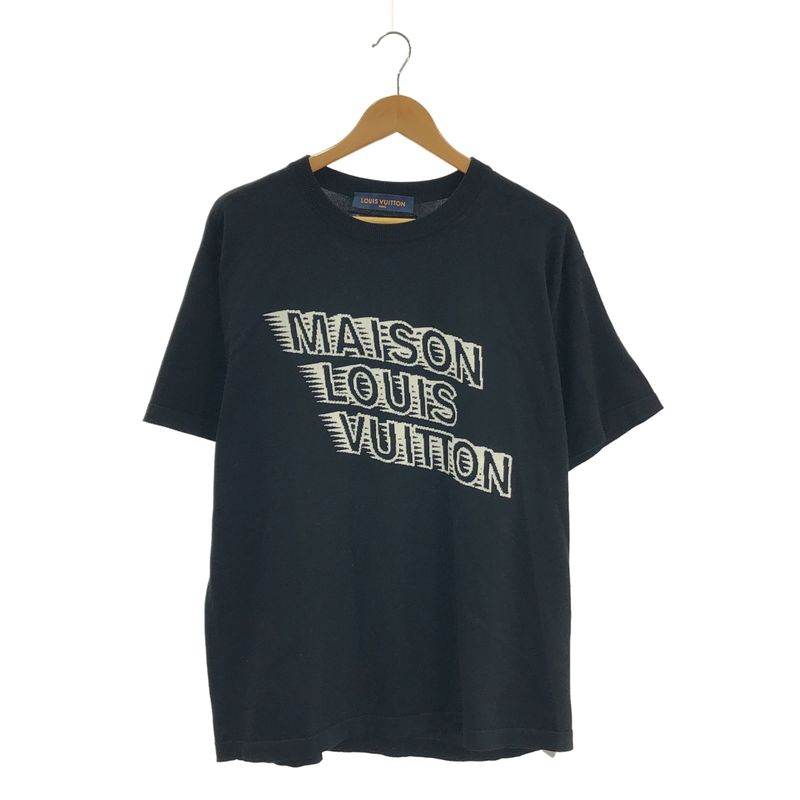 Louis Vuitton Cotton Silk Logo Intarsia Knit Sweater - L - Black - Men's