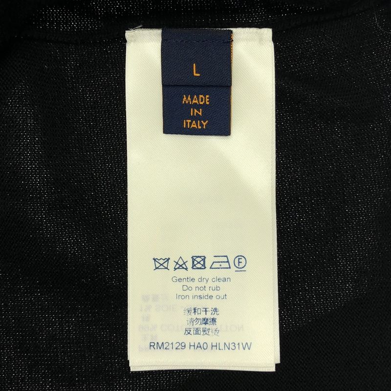 Louis Vuitton Cotton Silk Logo Intarsia Knit Sweater - L - Black - Men's