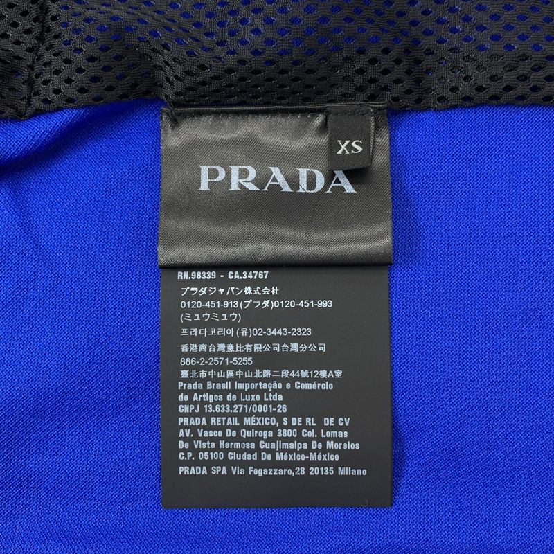Prada - High Neck Striped Track Jacket - XS - Black Blue - Men's