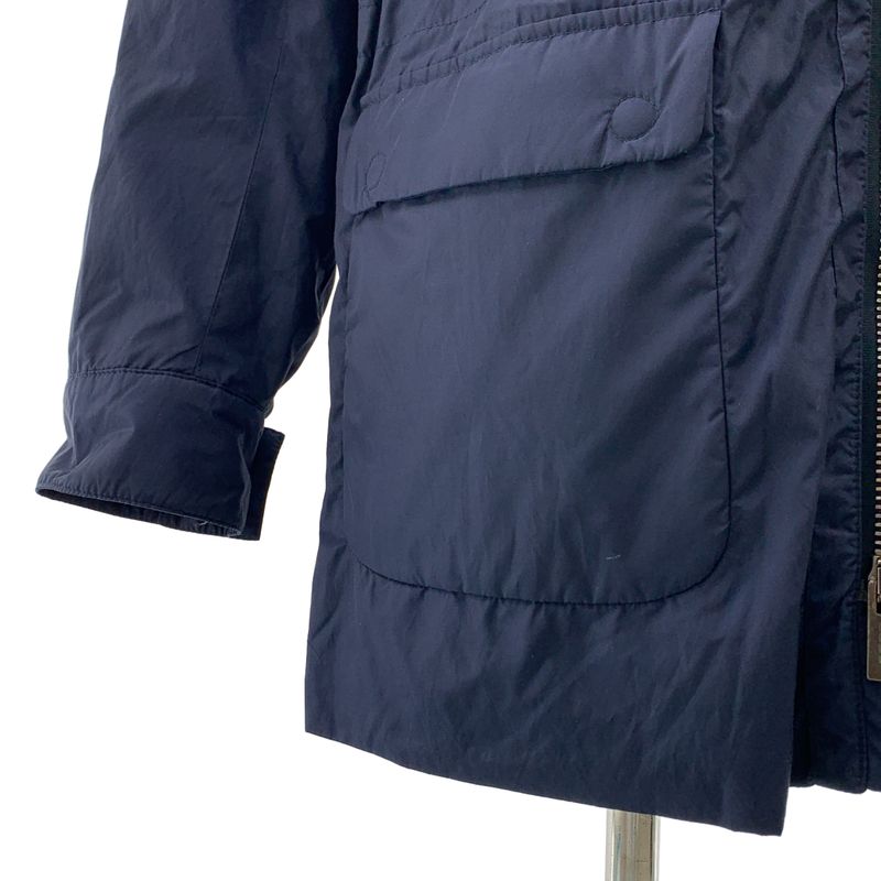 Fendi | Nylon Logo Zip Drawstring Overcoat Hoodie Cable Knit Fully Lined | 48 |