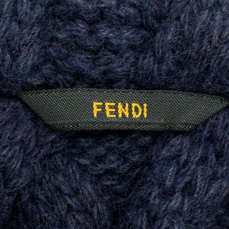 Fendi | Nylon Logo Zip Drawstring Overcoat Hoodie Cable Knit Fully Lined | 48 |