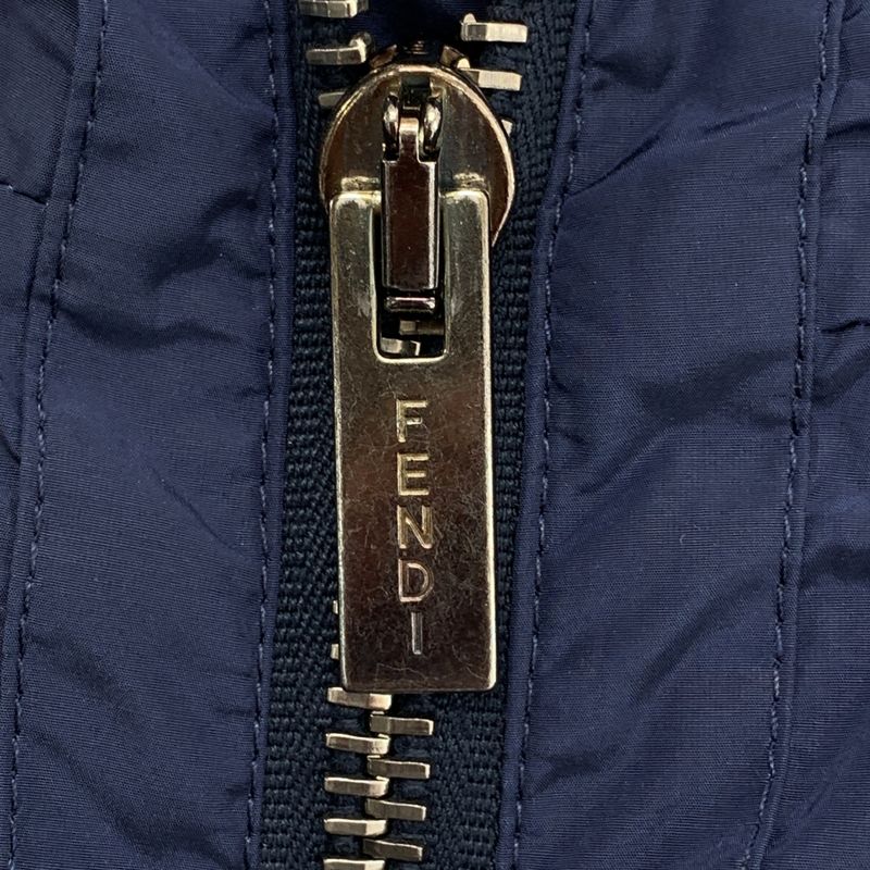 Fendi | Nylon Logo Zip Drawstring Overcoat Hoodie Cable Knit Fully Lined | 48 |