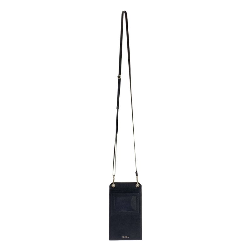 Prada - Saffiano Leather Phone Pouch - Black - Men's