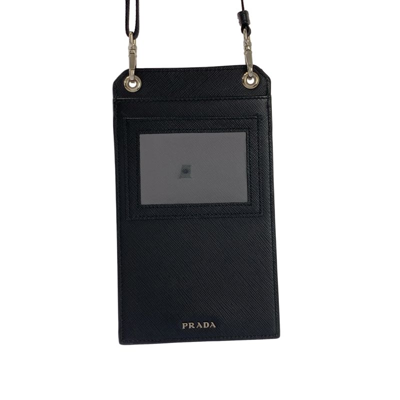 Prada - Saffiano Leather Phone Pouch - Black - Men's