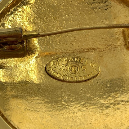 Chanel - Vintage Coco Mark Matelasse Brooch - Gold - Ladies