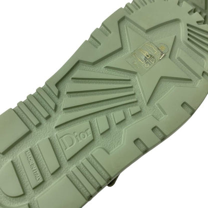 Christian Dioract Sandals Shoes Leather Green Unused Logo Flat