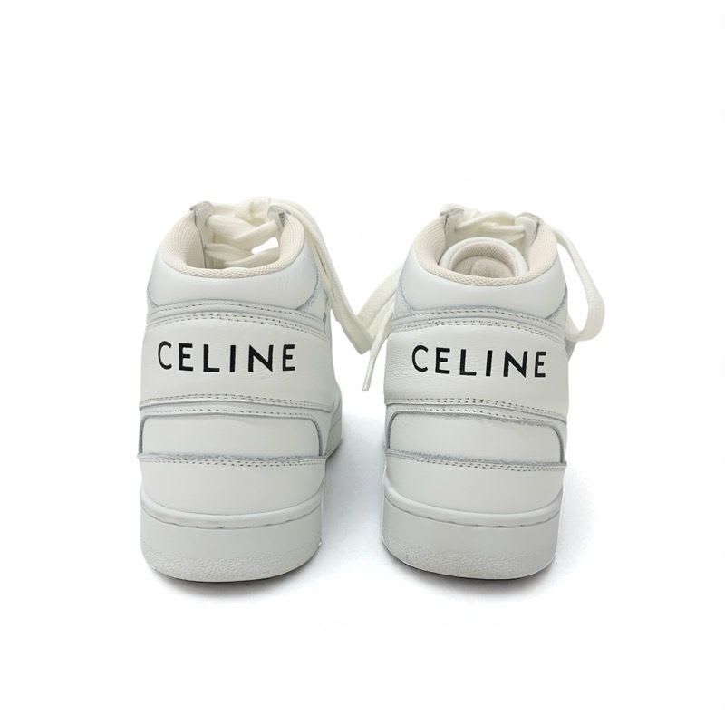Celine Ct-03 Sneakers Shoes Leather White High Cut Logo Velcro