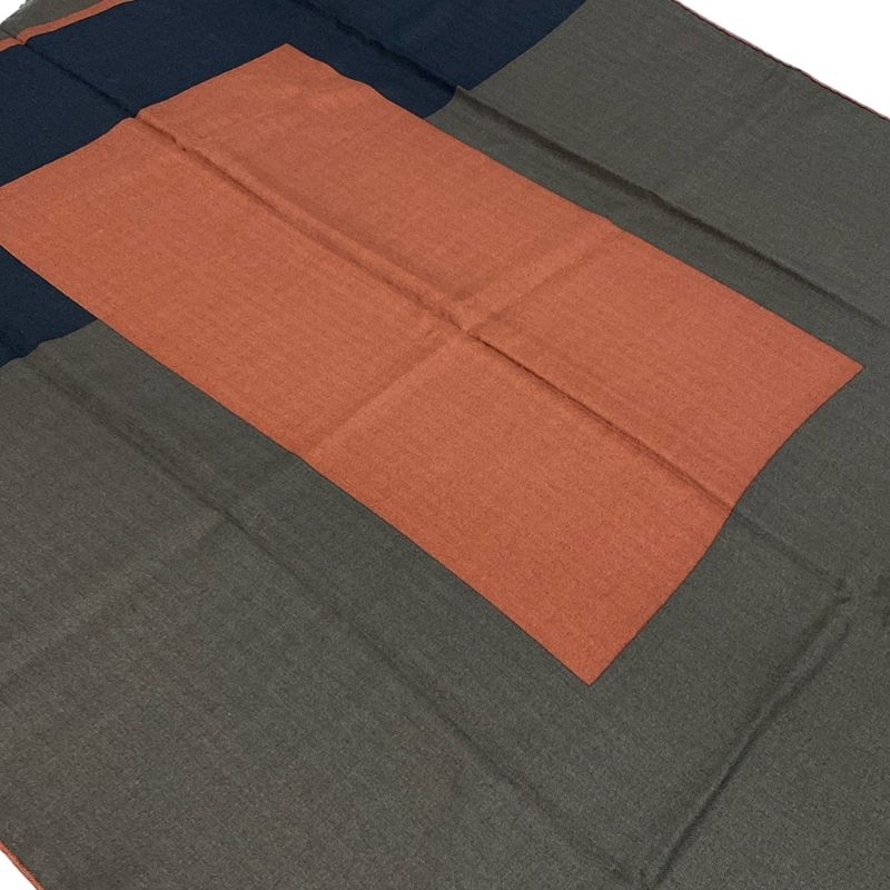 Hermes Shawlexcellent Condition - Dark Brown X Brown X Dark Navy Fringe