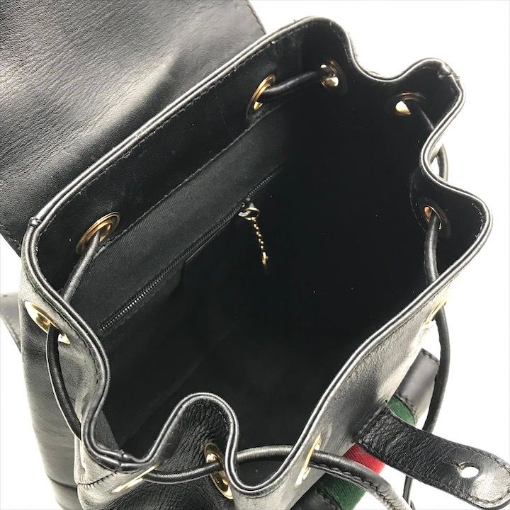 Gucci Bamboo Leather Sherry Backpack Black