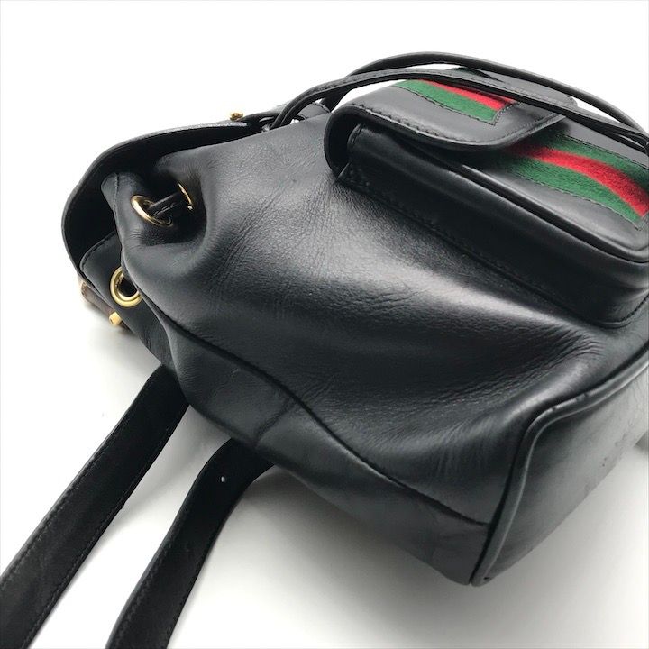 Gucci Bamboo Leather Sherry Backpack Black