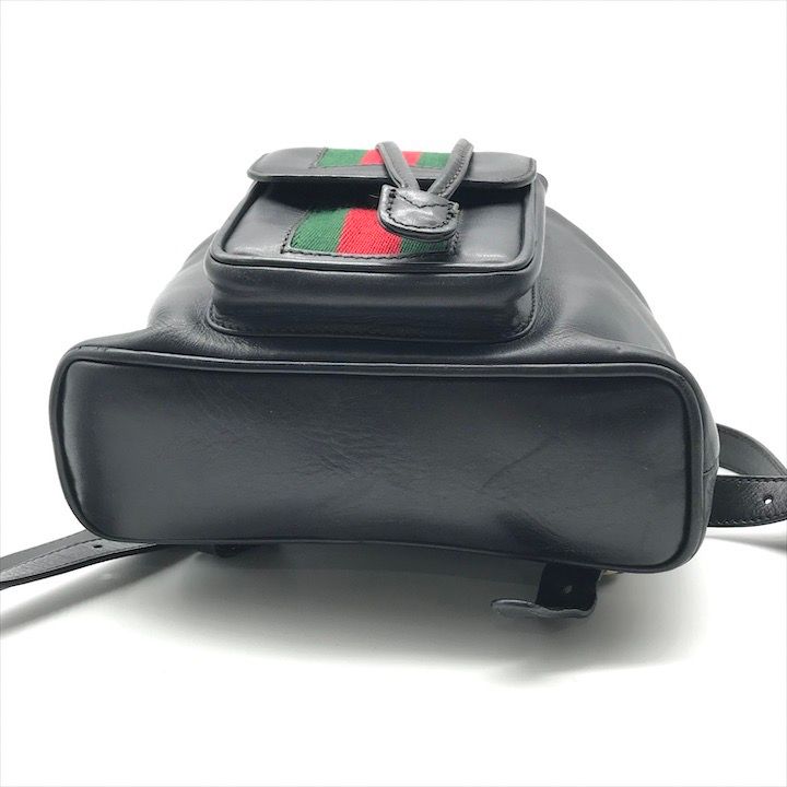 Gucci Bamboo Leather Sherry Backpack Black