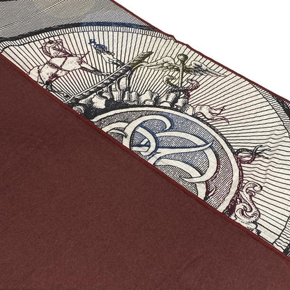 Hermes Shawl - Bordeaux X White X Multi Double Jeu Suite Et Poursuite Aw 2017