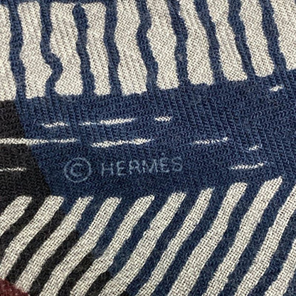 Hermes Shawl - Bordeaux X White X Multi Double Jeu Suite Et Poursuite Aw 2017