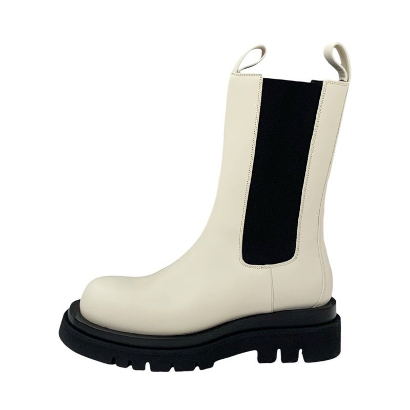 Bottega Venetaveneta Lug Boots Short Boots Shoes Leather White Black Unused