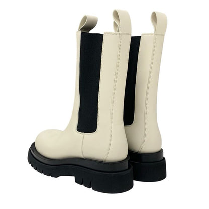 Bottega Venetaveneta Lug Boots Short Boots Shoes Leather White Black Unused