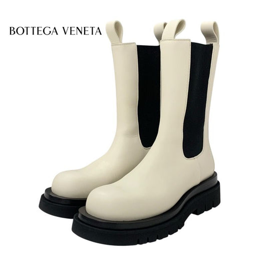 Bottega Venetaveneta Lug Boots Short Boots Shoes Leather White Black Unused