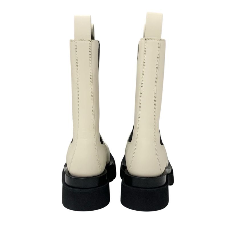 Bottega Venetaveneta Lug Boots Short Boots Shoes Leather White Black Unused