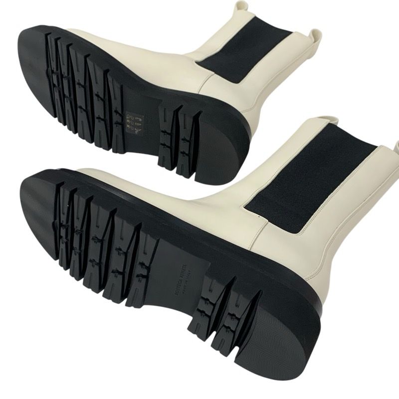 Bottega Venetaveneta Lug Boots Short Boots Shoes Leather White Black Unused