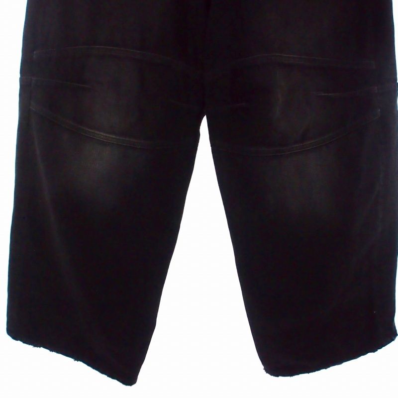 Balenciaga Flower Design Drawcord Wight Baggy Denim Pants Jeans XS Black 814161