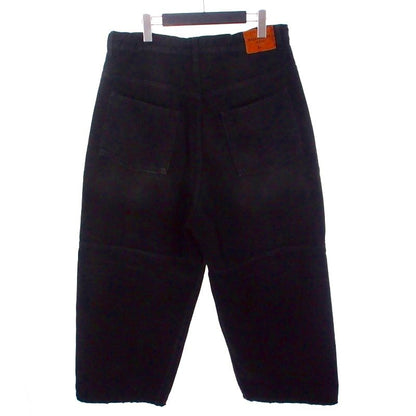 Balenciaga Flower Design Drawcord Wight Baggy Denim Pants Jeans XS Black 814161