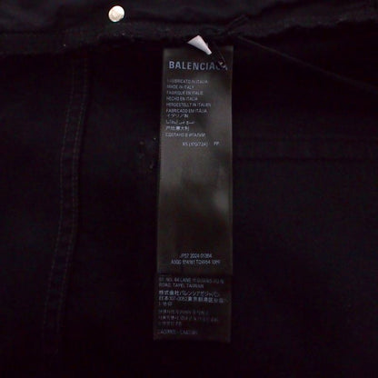 Balenciaga Flower Design Drawcord Wight Baggy Denim Pants Jeans XS Black 814161